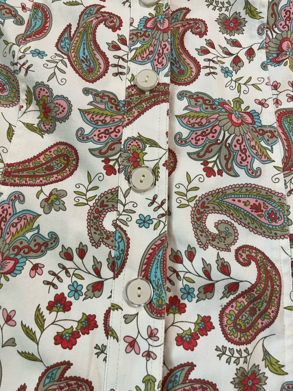 Koret Paisley Button-Up Cream Jacket with Pastel Paisley Accents Coastal Cowgirl - Picture 3 of 10